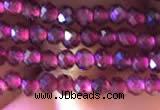 CTG805 15.5 inches 3mm faceted round tiny purple garnet beads