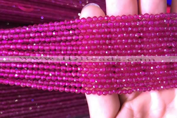 CTG808 15.5 inches 3mm faceted round tiny red corundum beads