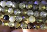 CTG819 15.5 inches 4mm faceted round tiny green garnet beads