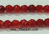 CTG82 15.5 inches 3mm faceted round tiny red agate beads wholesale