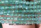 CTG827 15.5 inches 2mm faceted round tiny green agate beads