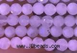 CTG832 15.5 inches 4mm faceted round tiny white moonstone beads