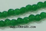 CTG87 15.5 inches 3mm faceted round tiny dyed white jade beads wholesale