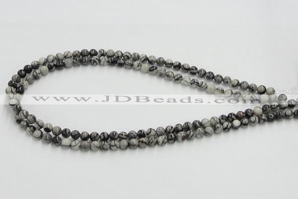 CTJ02 16 inches 6mm round black water jasper beads wholesale