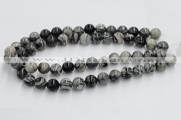 CTJ03 16 inches 14mm round black water jasper beads wholesale