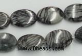 CTJ12 16 inches 13*18mm oval black water jasper beads wholesale