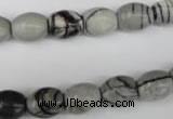 CTJ201 15.5 inches 8*10mm drum black water jasper beads wholesale