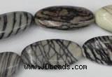 CTJ223 15.5 inches 15*30mm oval black water jasper beads wholesale