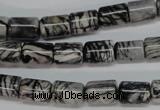 CTJ35 15.5 inches 8*10mm tube black water jasper beads wholesale