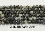 CTJ412 15.5 inches 8mm round black water jasper gemstone beads wholesale