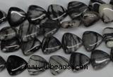 CTJ55 15.5 inches 10*10mm triangle black water jasper beads wholesale