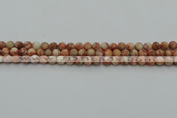 CTJ701 15.5 inches 6mm round red net jasper beads wholesale