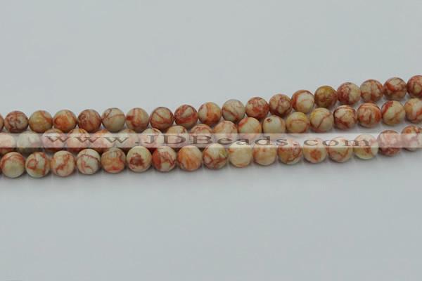 CTJ702 15.5 inches 8mm round red net jasper beads wholesale