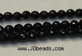 CTO107 15.5 inches 6mm faceted round natural black tourmaline beads