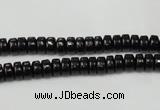 CTO121 15.5 inches 3*6mm rondelle black tourmaline beads