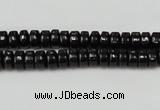 CTO122 15.5 inches 4*8mm rondelle black tourmaline beads