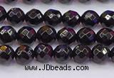 CTO136 15.5 inches 6mm faceted round black tourmaline beads