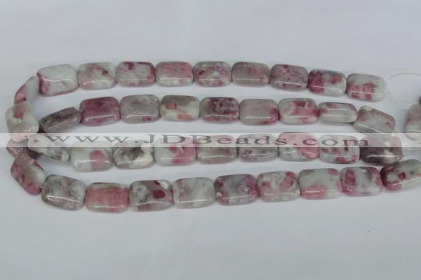 CTO211 15.5 inches 13*18mm rectangle pink tourmaline gemstone beads