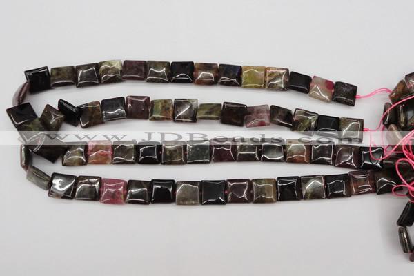 CTO388 15.5 inches 12*12mm square natural tourmaline beads wholesale