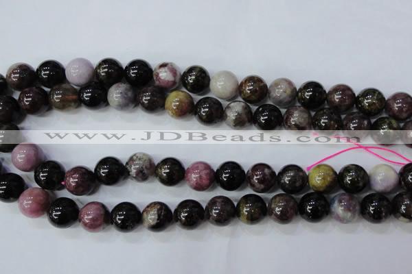 CTO458 15.5 inches 13mm round natural tourmaline gemstone beads