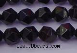 CTO645 15.5 inches 6mm faceted nuggets black tourmaline beads