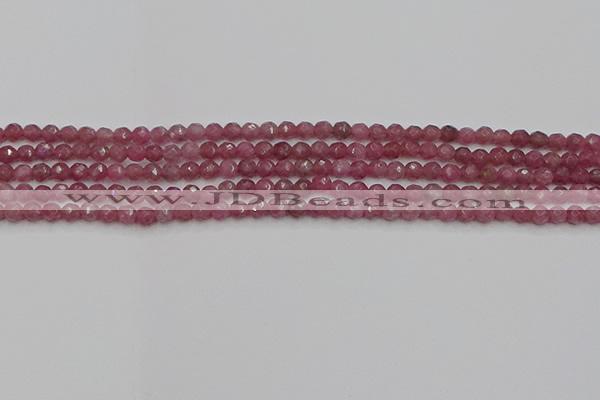 CTO656 15.5 inches 4mm faceted round Chinese tourmaline beads