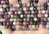 CTO676 15.5 inches 6mm faceted round natural tourmaline beads