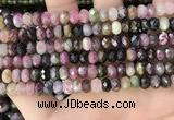 CTO680 15.5 inches 4.5*7mm - 5*8mm faceted rondelle tourmaline beads