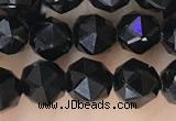 CTO716 15.5 inches 6mm faceted nuggets black tourmaline beads