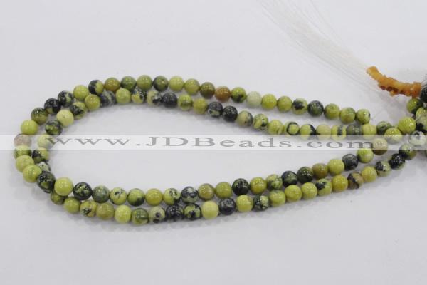 CTP101 15.5 inches 6mm round yellow pine turquoise beads wholesale