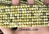 CTP220 15.5 inches 4mm round yellow turquoise beads wholesale