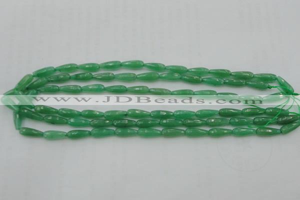 CTR07 15.5 inches 6*16mm faceted teardrop green aventurine beads