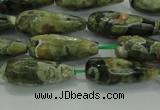 CTR101 15.5 inches 8*20mm faceted teardrop rhyolite gemstone beads