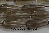 CTR110 15.5 inches 8*20mm faceted teardrop smoky quartz beads