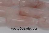 CTR132 15.5 inches 10*30mm faceted teardrop pink quartz beads