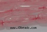 CTR133 15.5 inches 10*30mm faceted teardrop rose quartz beads