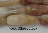 CTR141 15.5 inches 10*30mm faceted teardrop yellow agate beads