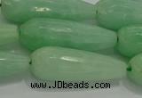 CTR146 15.5 inches 10*30mm faceted teardrop jade gemstone beads