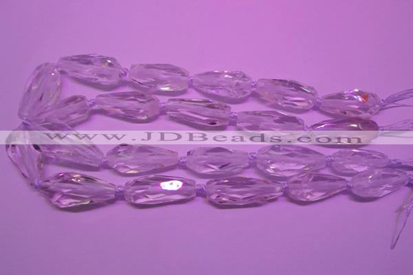 CTR200 13*18mm - 18*38mm faceted teardrop white crystal beads