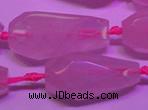 CTR203 16*35mm - 20*45mm faceted teardrop rose quartz beads