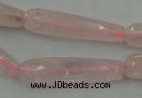 CTR40 15.5 inches 10*40mm faceted teardrop rose quartz beads