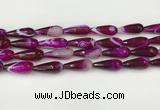 CTR441 15.5 inches 8*20mm faceted teardrop agate beads wholesale