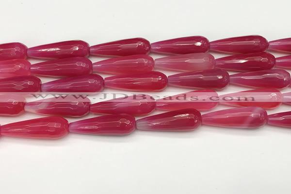 CTR455 15.5 inches 10*30mm faceted teardrop agate beads wholesale