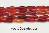 CTR457 15.5 inches 10*30mm faceted teardrop agate beads wholesale