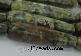 CTR59 15.5 inches 10*40mm faceted teardrop rhyolite gemstone beads