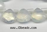 CTR602 Top drilled 10*10mm faceted briolette opalite beads wholesale