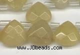 CTR604 Top drilled 10*10mm faceted briolette yellow aventurine beads