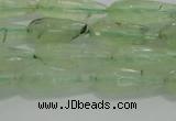 CTR72 15.5 inches 6*16mm faceted teardrop green rutilated quartz beads