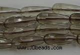 CTR85 15.5 inches 6*16mm faceted teardrop smoky quartz beads