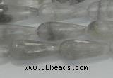 CTR90 15.5 inches 8*20mm faceted teardrop cloudy quartz beads